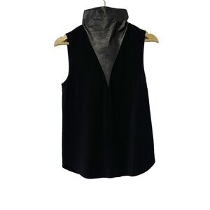 A.L.C. Black Lamb Leather Tank Top Size 2